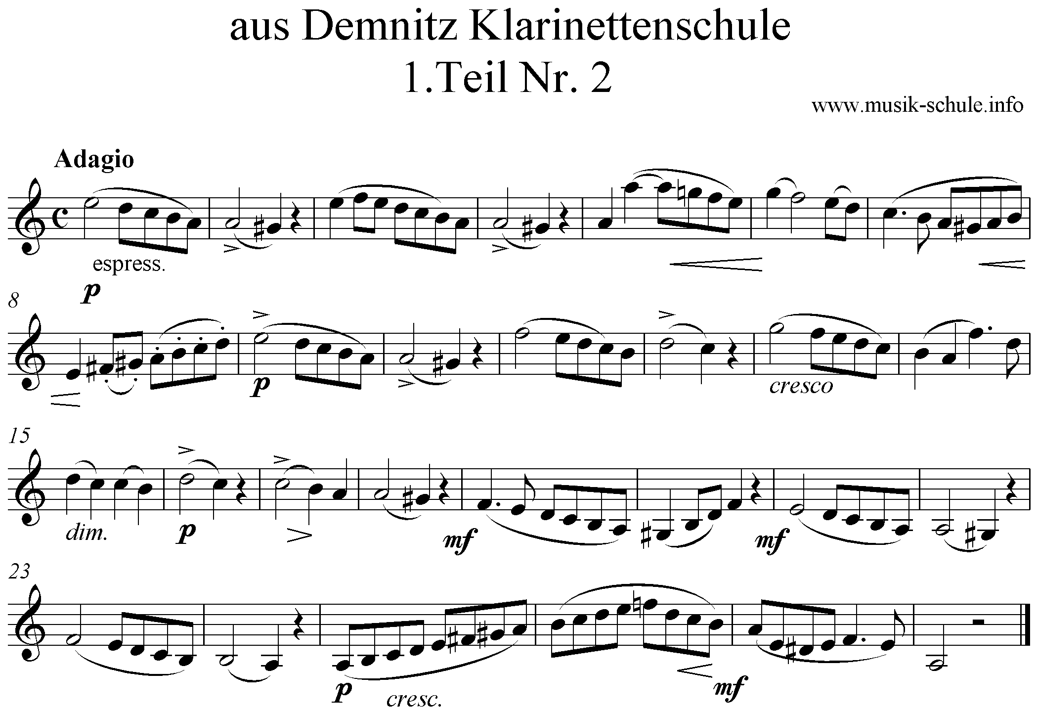 demnitz, a-moll, Adagio